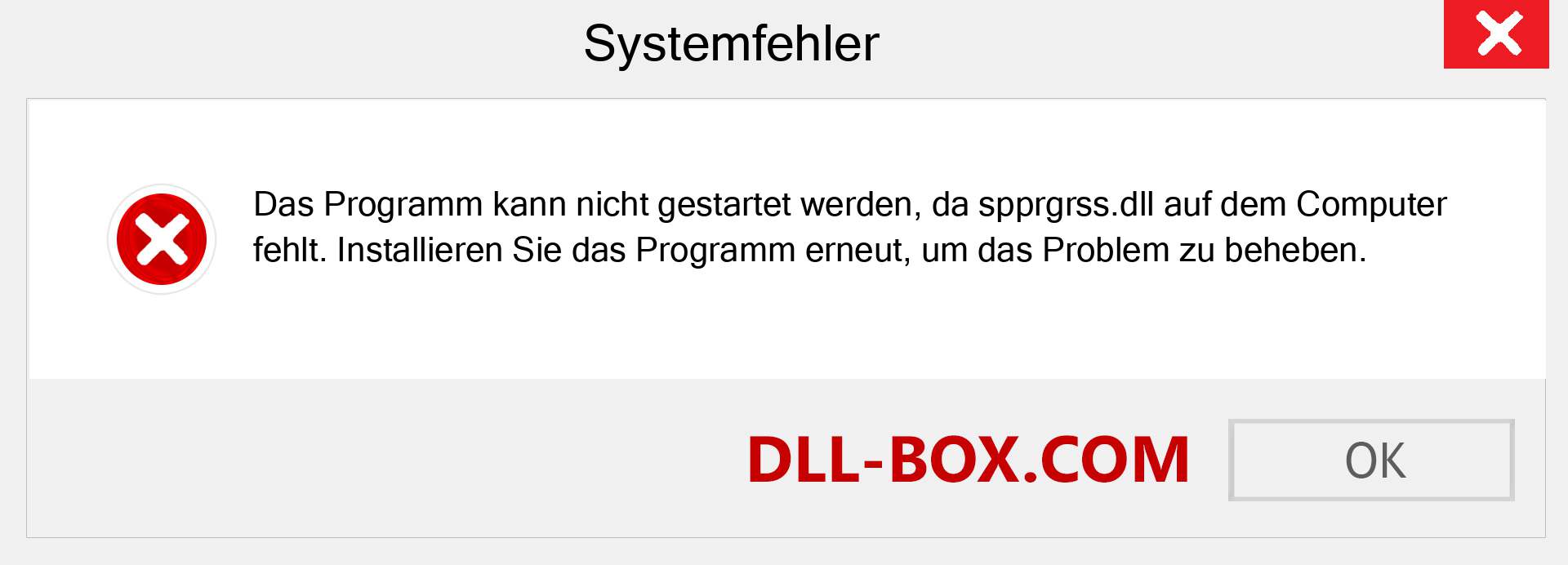 spprgrss.dll-Datei fehlt?. Download für Windows 7, 8, 10 - Fix spprgrss dll Missing Error unter Windows, Fotos, Bildern