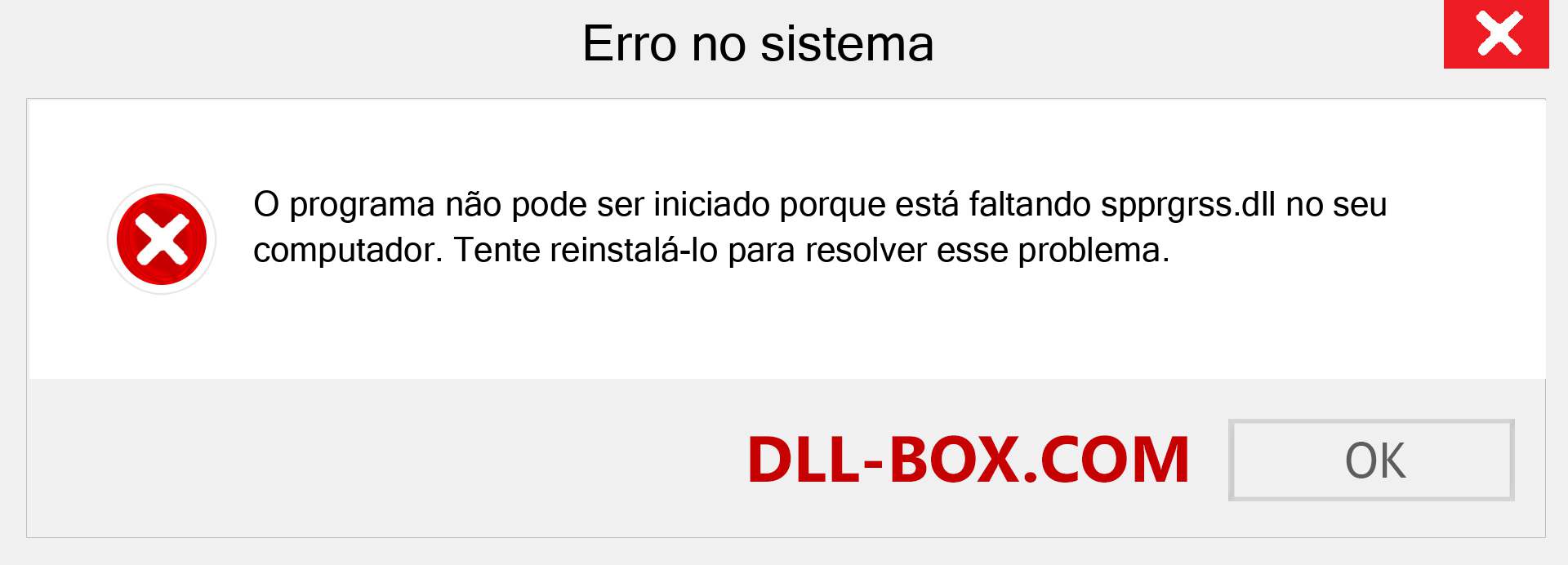 Arquivo spprgrss.dll ausente ?. Download para Windows 7, 8, 10 - Correção de erro ausente spprgrss dll no Windows, fotos, imagens